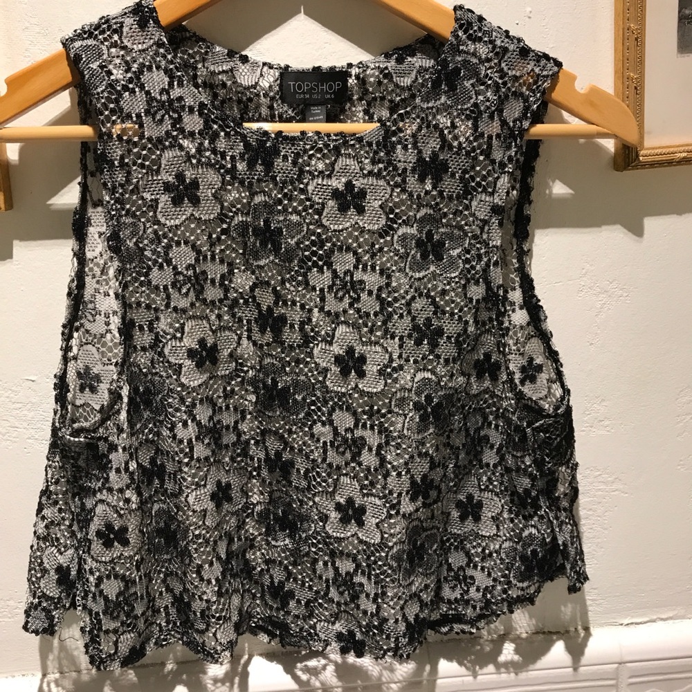 Topshop see through lace croptop!